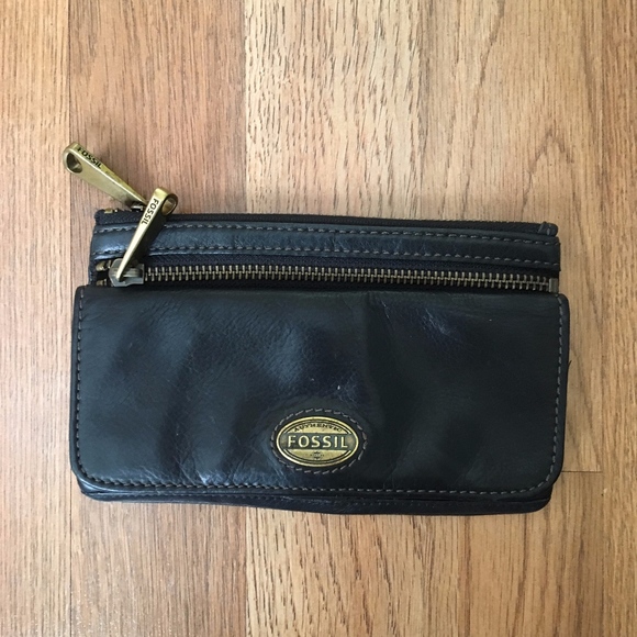 Fossil Handbags - Fossil Black Leather Wallet Clutch